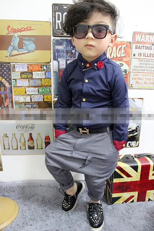 Розничная, 1 предмет, рубашки для маленьких мальчиков, красивые детские рубашки с длинными рукавами и галстуками, хорошее качество, тонкая детская модная рубашка, цвет белый/синий