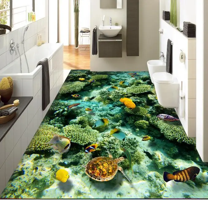 3d flooring wallpaper bamboo fresh wallpaper 3D floor tiles self-adhesive non-slip wear wallpaper 3d for floor