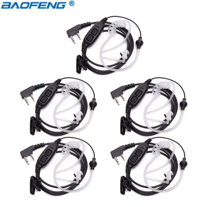 5Pcs Baofeng UV 82 Covert Air Acoustic Tube Dual PTT Earphone for BAOFENG UV 82 UV