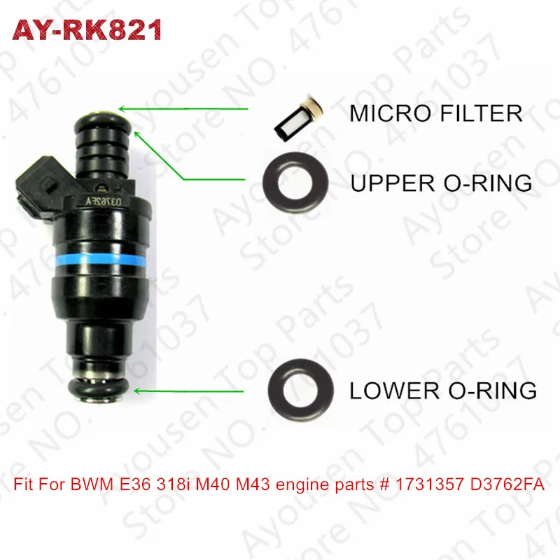 8 комплектов, ремонтные комплекты топливных инжекторов для BWM E36 318i M40 M43, детали двигателя#1731357 D3762FA(AY-RK821