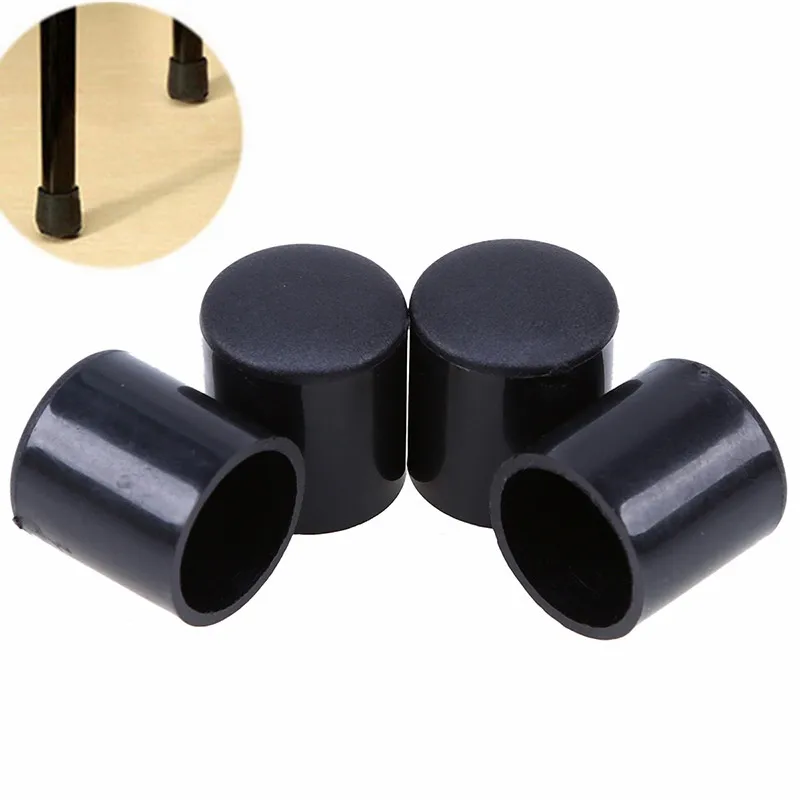 4PCS Durable Plastic Black Chair Ferrule Bottom Protector Furniture