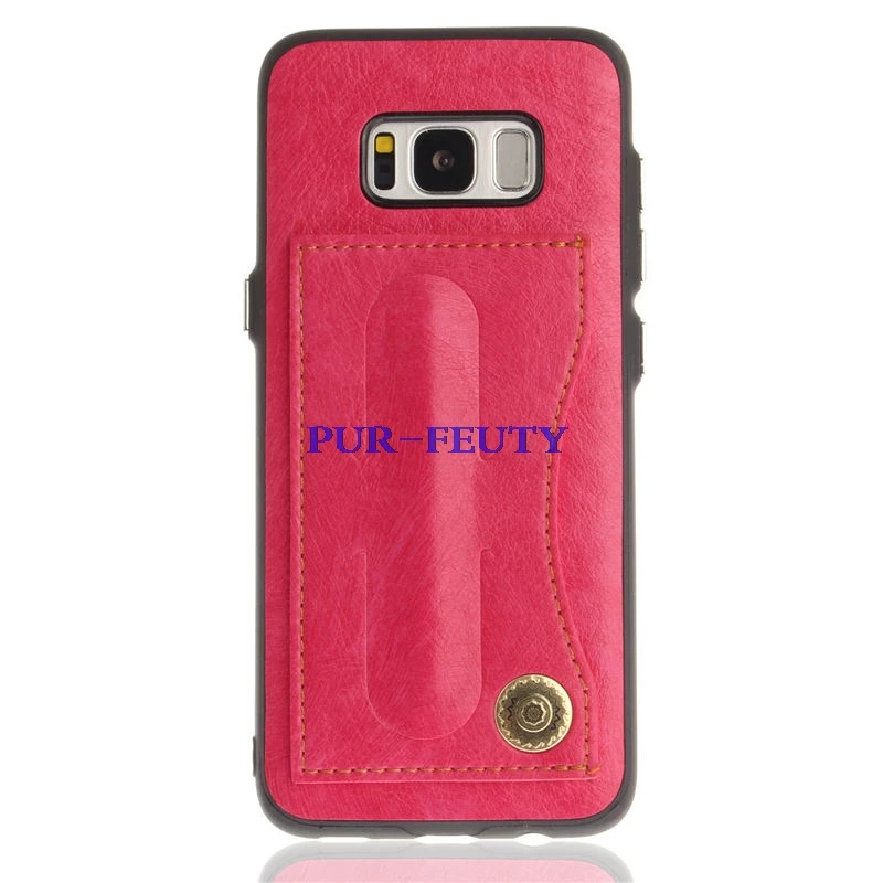 Rose Искусственная кожа+ ТПУ задняя крышка для Samsung Galaxy S8 S 8 8 S G950 G950FD SM-G950FD G950F SM-G950F роскошный стенд слот для карт телефонные чехлы - Цвет: Rose