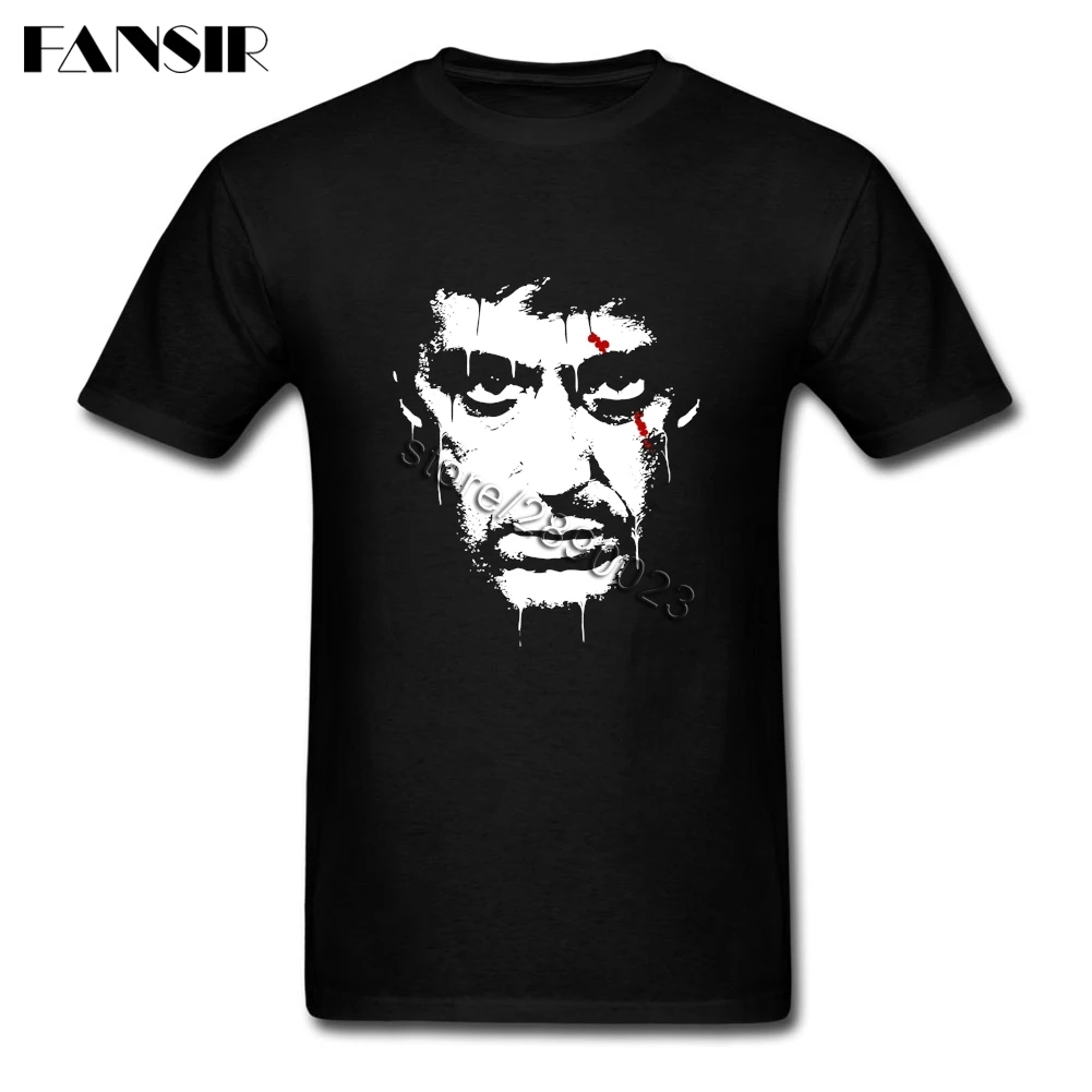 

Brand Men's T-shirt Scarface Al Pacino As Tony Montana Short Sleeved Pure Cotton O Neck T-shirt For Teenage Camiseta