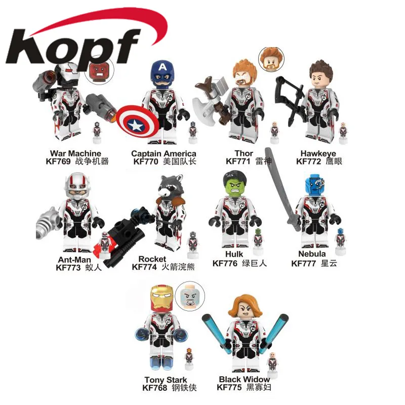 

Building Blocks Avengers 4 End Game Space Suit With Micro Figure Tony Stark War Machine Thor Dolls Gift Toys For Children KF6076