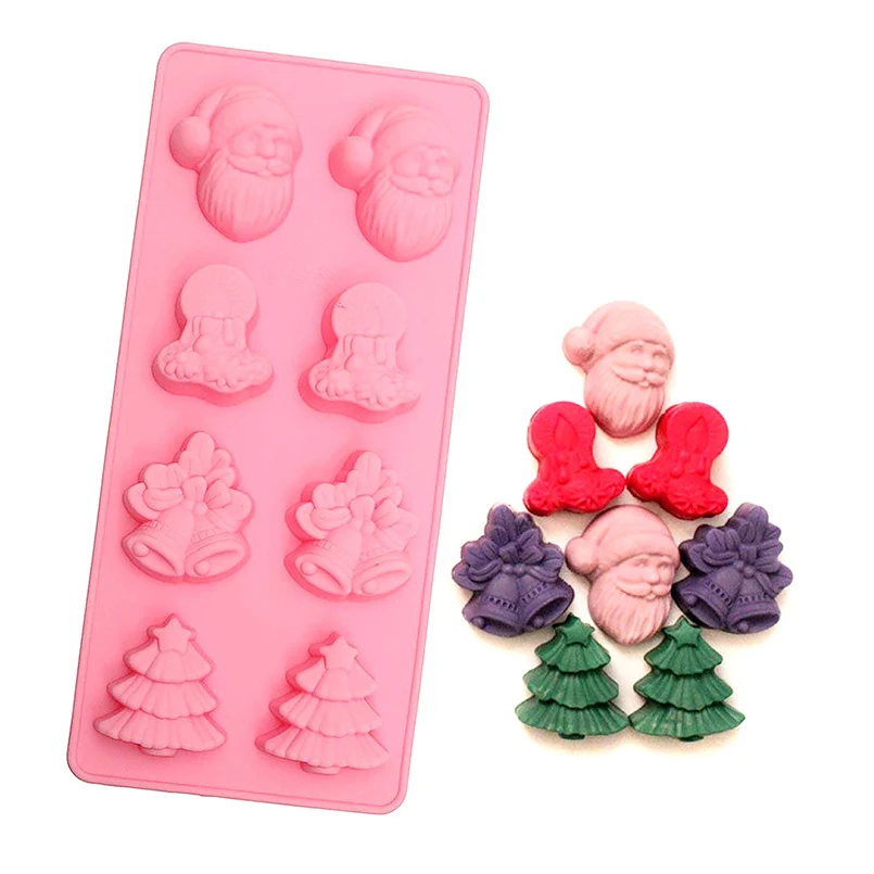 

1 Pc 3D Christmas Tree Bell Shape Cake Mold Tray Silicone Chocolate Fondant Moulds Bakeware DIY Soap Stencils Cake Decoration