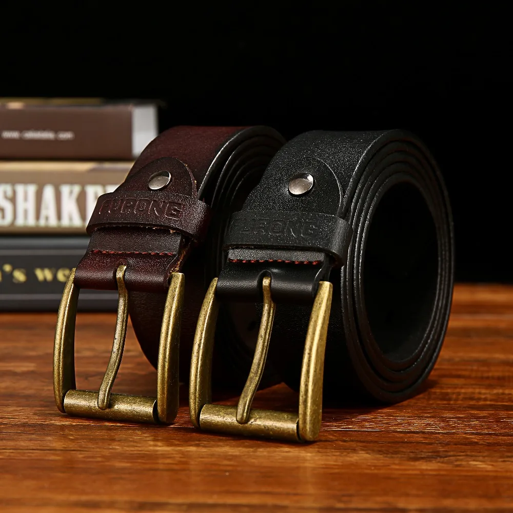 Original Brand Men's Belt Luxury Top Cow Genuine Leather Strap Leather