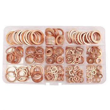 

120PCS/Pack Assorted Solid Copper Garage Engine Washer Car Repair Tools Oil Seal Sheet Gaskets with box for Hardware Accessories
