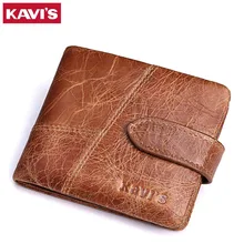 KAVIS New 100 Genuine Leather font b Men b font font b Wallets b font font