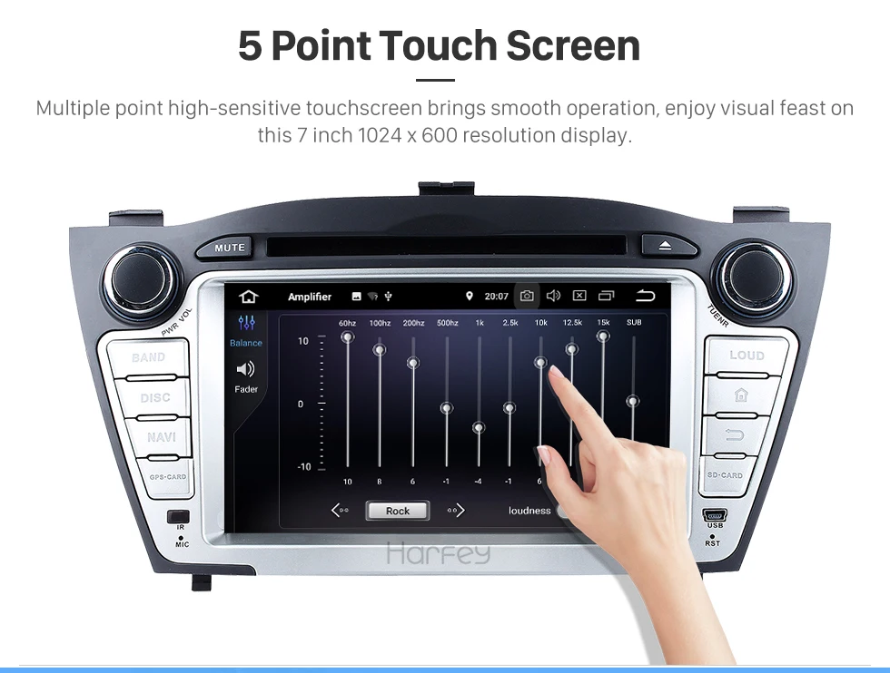 Sale Harfey 7 inch 8-core Android 8.0 Car DVD Player GPS Navigation for 2009 2010 2011 2012 2013 2014 Hyundai with 4G+32G support 3G 6
