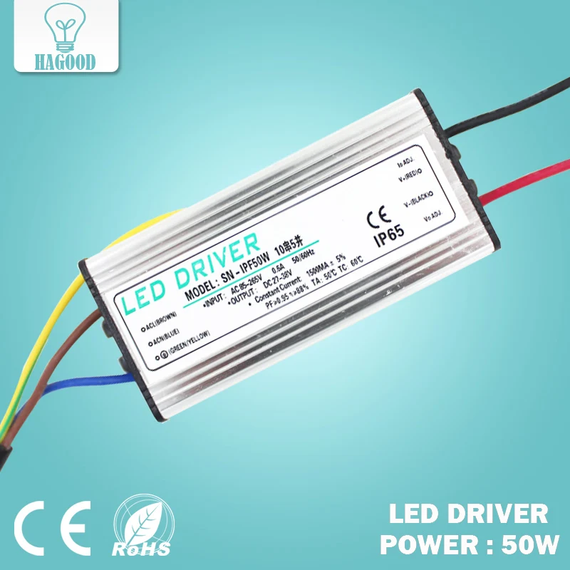 

10pcs 50W 10Series5 Parallel Waterproof LED Lamp Driver Power Supply Adapter Current 1425-1500mA Output DC 30-38V Transformer