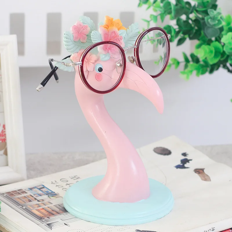 

Creativity Pink Flamingos Spectacle Frame Resin Craftwork Loveliness Animal Glasses Holder Multipurpose Home Furnishing Articles