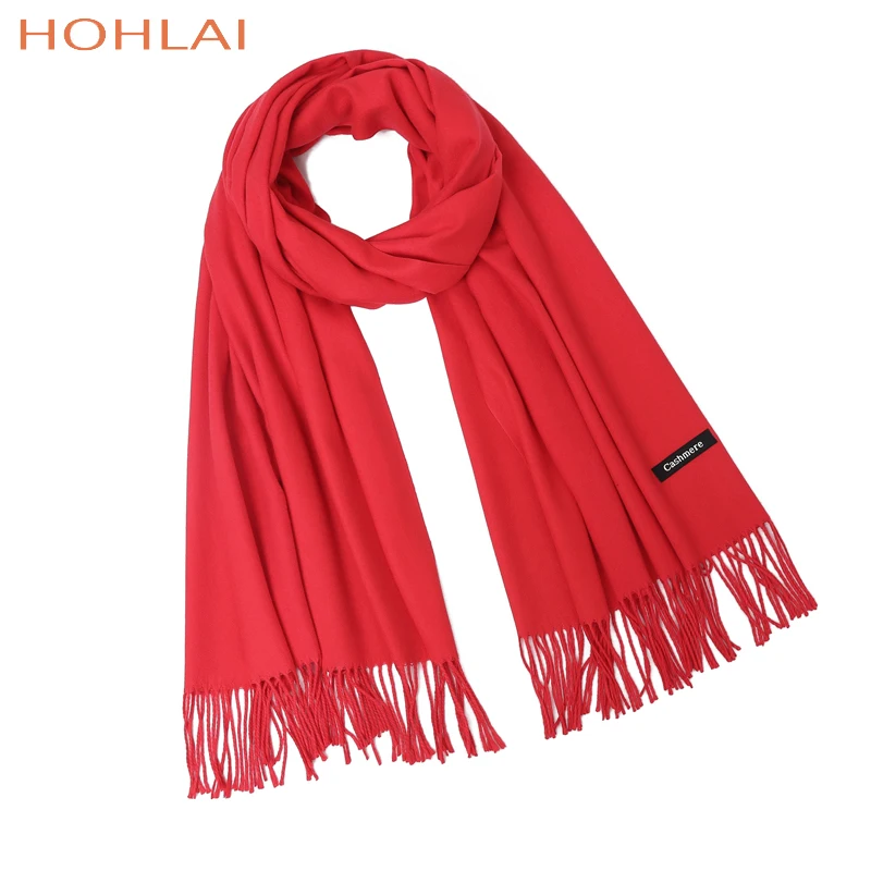 Luxury brand Women Scarf Fashion Autumn Winter Solid shawls and Wraps Lady Pashmina Pure Long Cashmere Scarf Hijabs Stoles