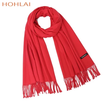 

2019 Luxury brand Women Scarf Fashion Autumn Winter Solid shawls and Wraps Lady Pashmina Pure Long Cashmere Scarf Hijabs Stoles