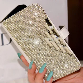 

Bling Diamond Leather Case Cover For iphone 11 Pro XS Max XR X 8 7 6 6S Plus Samsung Galaxy Note 10 9 8 S20 Ultra S10E/9/8 Plus