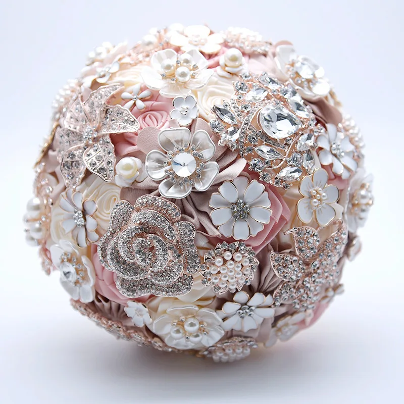 

Crystal Bouquet De Mariage Wedding Bridesmaid Bouquets Wedding Bouquet For Brides Purple Pink Flowers