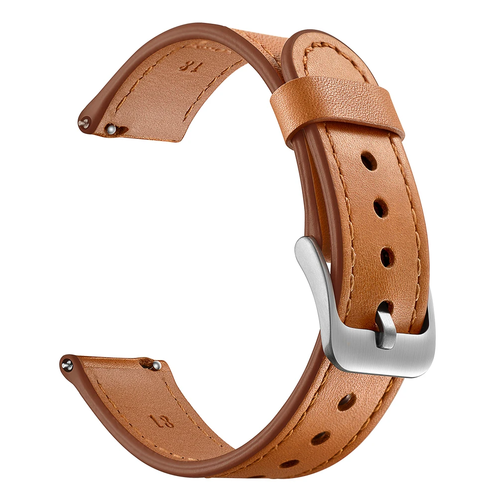 For Nokia Withings 18mm Genuine Leather Watchband Wrist Strap Replacement Bracelet For Nokia Withings Steel HR Huawei Watch 1