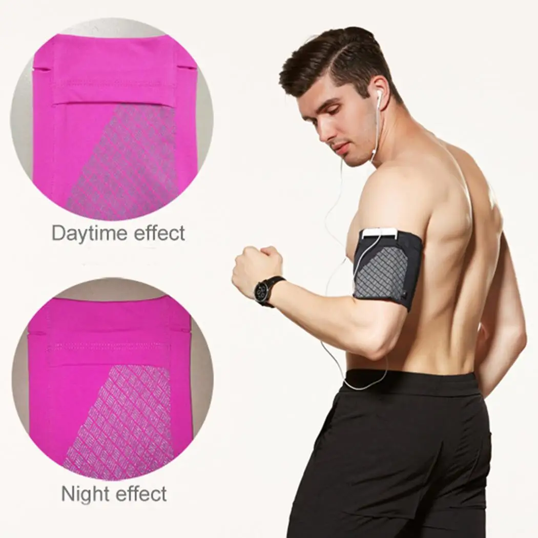 

Outdoor Sports Elastic Running Arm Bag Fitness Wrist 12.5x15cm/4.9x5.9inch Blue, Black Bag Mobile Phone Case