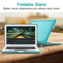 GOOJODOQ чехол для ноутбука MacBook Air 11 12 13 Pro 13 15 New Air 13 A1932 15,4 чехол противоударный чехол TPU+ PC бампер с подставкой
