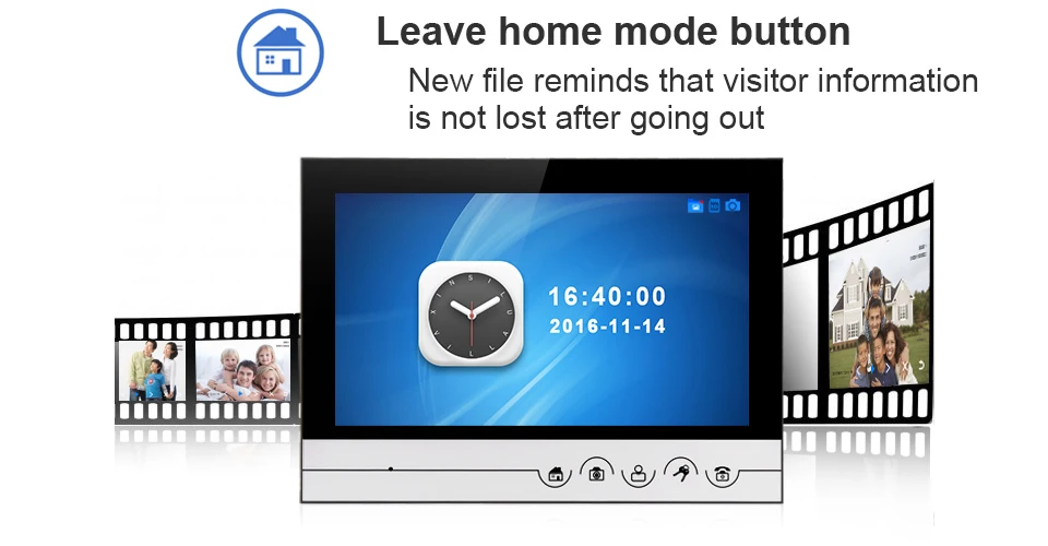 Видеодомофоны системы с 9 дюймов цвет дверной звонок с записью данных, 700TVL Открытый камера IP54 домофон