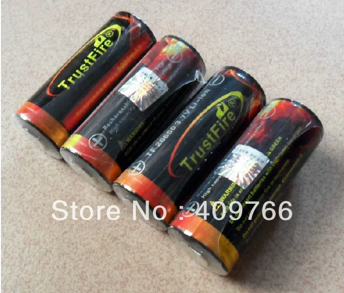 10PCS/LOT TrustFire 5000mAh 26650 3.7v Rechargeable Protected Li-ON Colorful battery batteries Free Shipping 10PCS/LOT TrustFire 5000mAh 26650 3.7v Rechargeable Protected Li-ON Colorful battery batteries Free Shipping