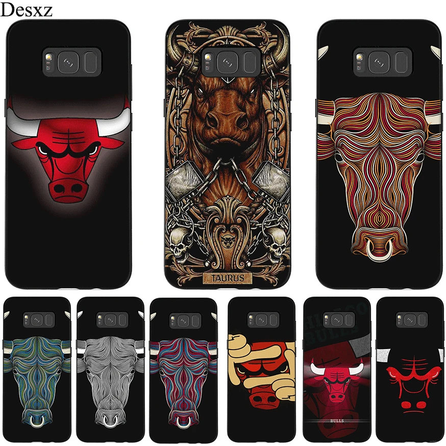 

Silicone Cell Phone Case For Samsung Galaxy A3 A5 A6 A7 A8 A9 A10 A30 A40 A50 A70 J6 Plus Cover Cool Digital Art Line Bull Head