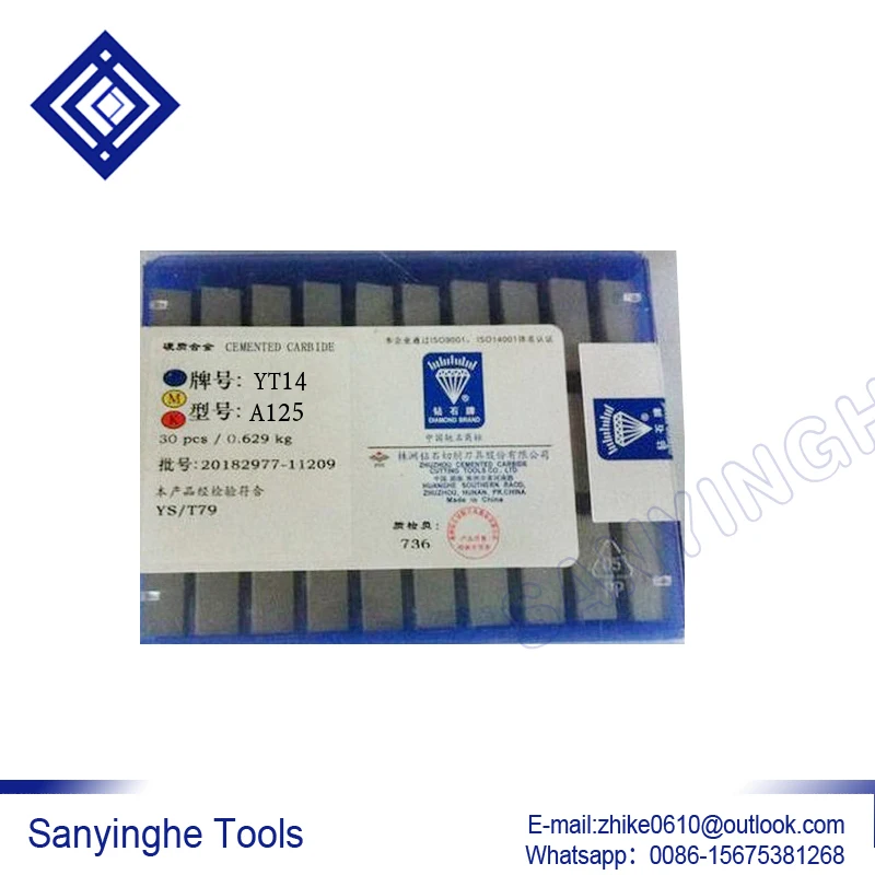 

Original ZCCCT YT14 A125 external finishing turning tool 20pcs/lots welding tips for grooving cutting brazing carbide lathe tool