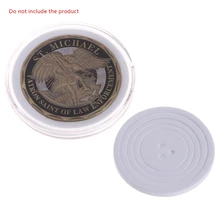 Clear Coin Box With Adjustable Pad Commemorative Coin Plastic Collection Storage Jewelry Tool