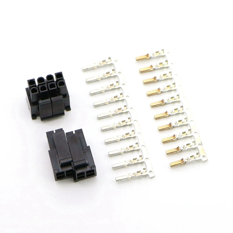

4.2mm 5557 CPU/ATX 4+4Pin Male Connector with 10pcs Terminal pins for PC Modding.
