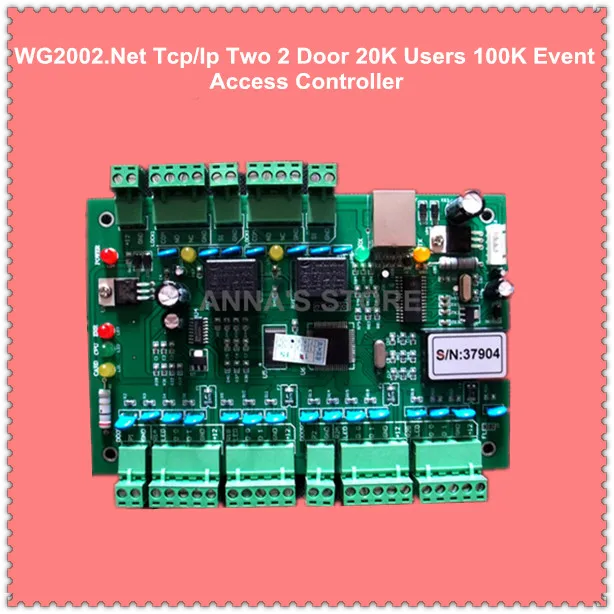 WG2002.NET TCP/IP два 2 Дверных контроллера доступа 20K пользователи 100K события MEM
