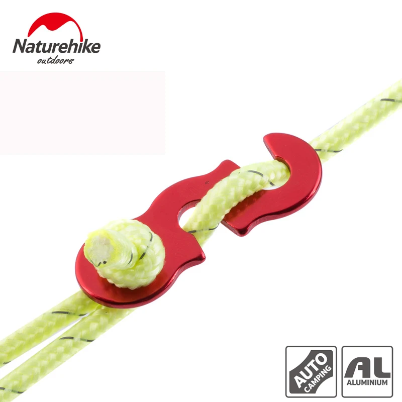 

Naturehike 12M Rope And 4pcs/lot Wind Rope Buckle Aluminum Alloy Non-slip Outdoor Tent Rope Adjust Buckle Tent Accessories