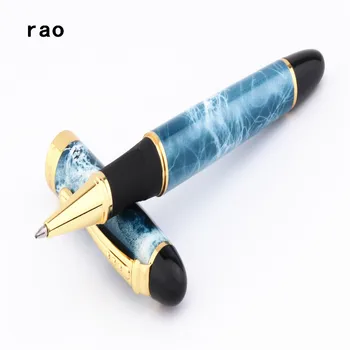 

JNHAO X450 Blue white Marble Business office Medium nib Rollerball Pen New