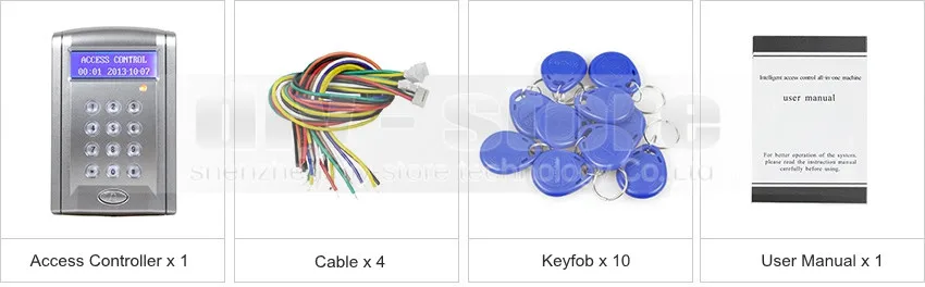 DIYSECUR Близость RFID считыватель 125 кГц клавиатура Контроллер доступа Система безопасности комплект с дверной звонок Кнопка+ 10 бесплатных брелков