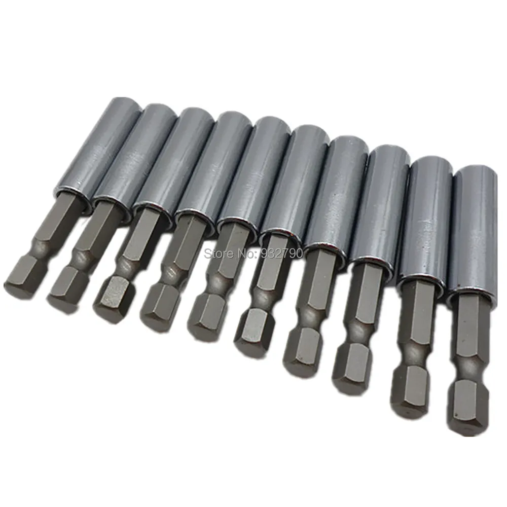 

10pcs 1/4" Hex Shank Quick Release Electric Drill Magnetic Screwdriver Bit Holder 60mm Magnetic Impact Screw Driver Bit Holder