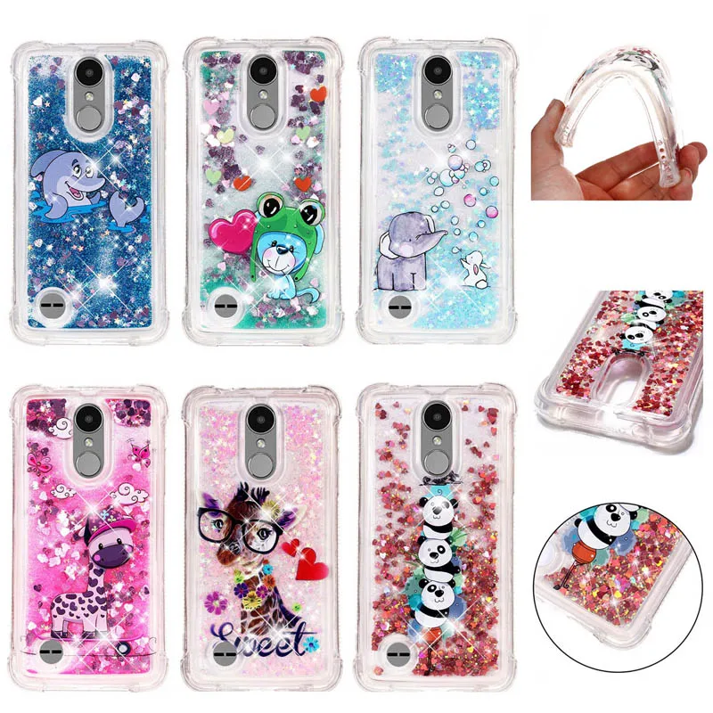 

Cartoon Glitter Liquid Sand Cases Quicksand Soft TPU Silicone Cover Shell Coque Fundas for LG K4 K8 2017 2018 EU K10 2017 2018