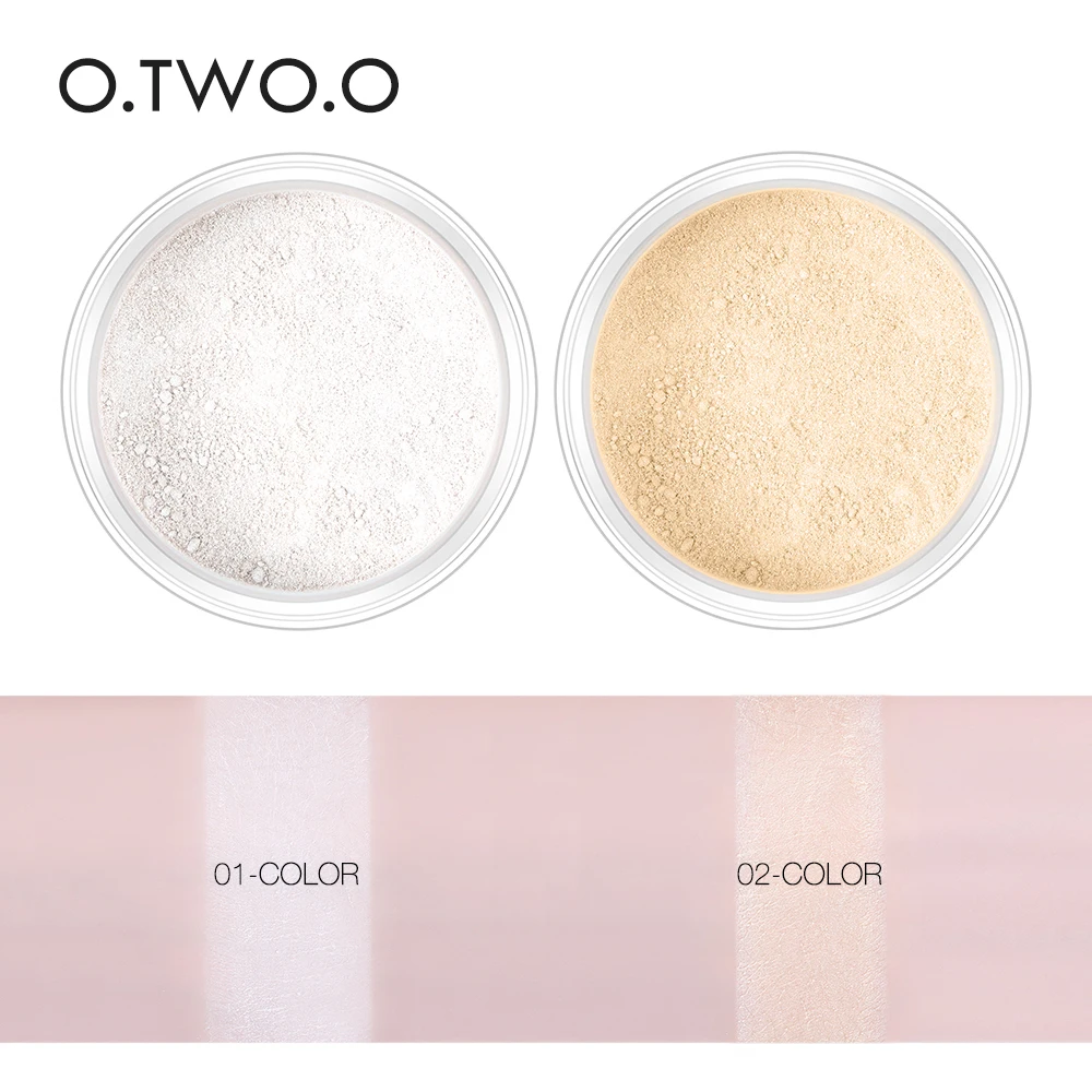 

O.TWO.O Smooth Matte Loose Powder Makeup Transparent Finishing Powder Waterproof For Face Finish Setting With Cosmetic Puff