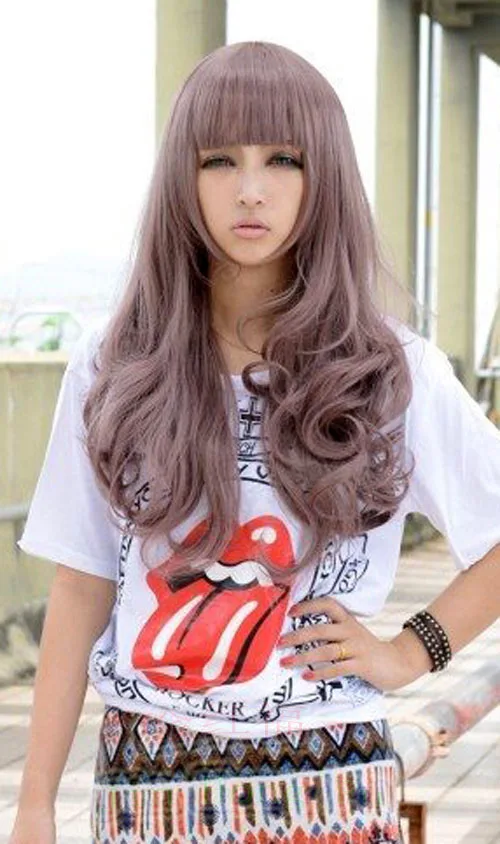 FREE shipping&gt&gt&gtNew ! Long Light Brown Curly Party Cosplay wig wigs GD-1814A |