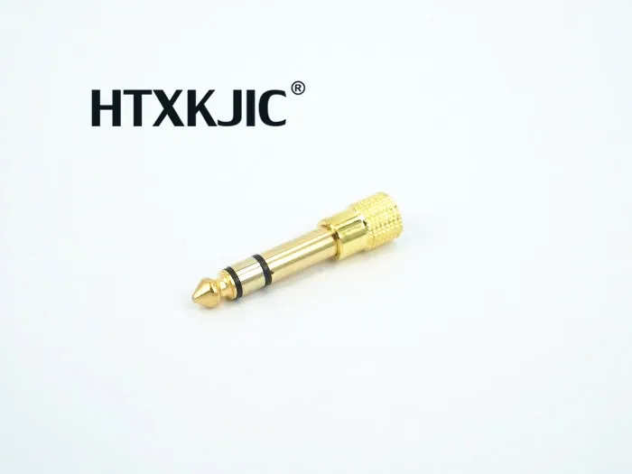 100pcs Gold plated 6 35mm 1 4Male plug to 3 5mm 1 8Female Jack Stereo Headphone Audio Adapter TRS 6 35 to 3 5 converter
