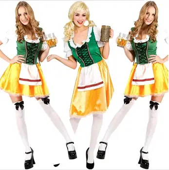 

2017 HOT Sexy Halloween Maid Costumes Womens sexy party Suit Maids Lolita Fancy Dress Oktoberfest Fancy Dress Beer Girl Costume