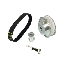 HTD 3M Timing Belt Kit Pulley 3:1 60 Teeth & 20 Teeth Shaft Center Distance+80mm Closed-loop Timing+Length 285mm Width 15mm Belt 9011 six linked sealed potentiometer c50k shaft length 15mm