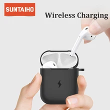 Чехол для наушников Suntaiho для Apple AirPods, чехол для беспроводного зарядного устройства для Apple Airpods, чехол для наушников с Bluetooth, Защитная мягкая коробка