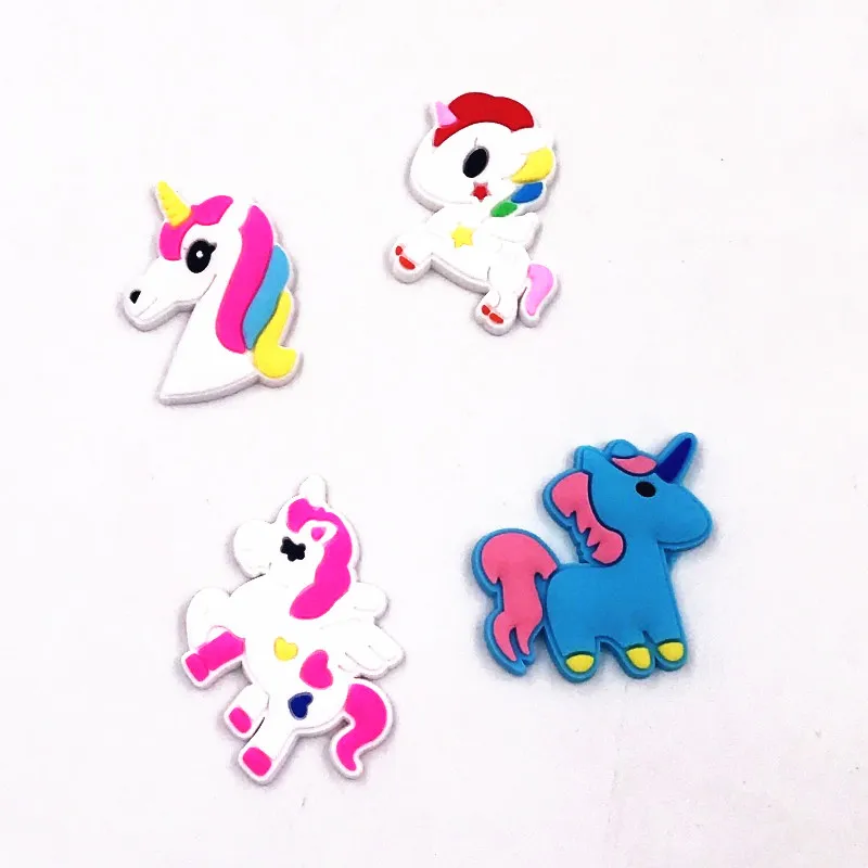 

50Pcs Pink Unicorn Horse silicone Flat back Diy accessories for bookmarks Crafts jewelry shoe charms Magnets girls party gift
