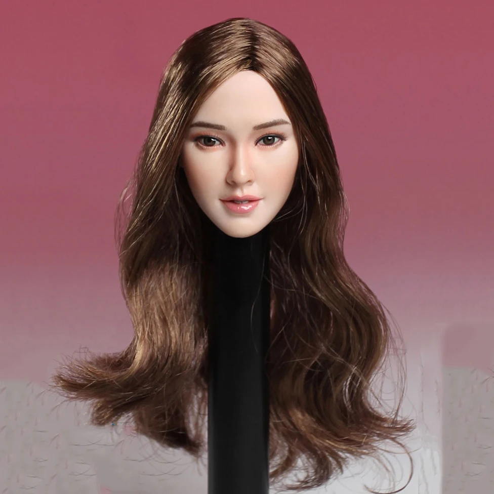 Супер SDH001 утка 1/6 масштаб женская голова лепить коричневый/черный волосы Similiar Angelababy для PH Jiaodoll фигурка