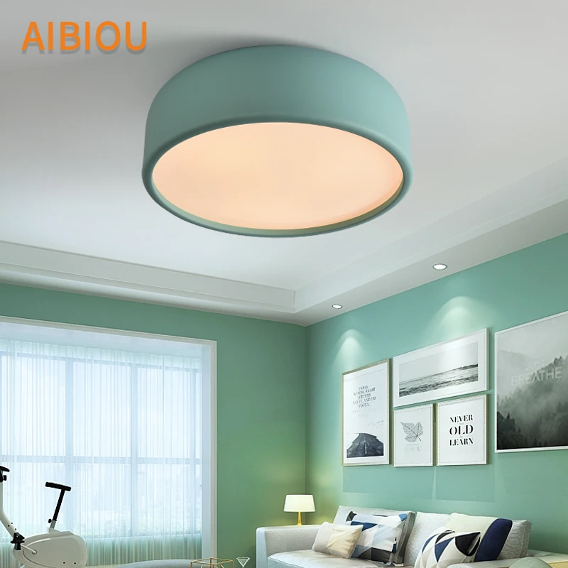 

AIBIOU Modern Colorful Ceiling Lights Round Ceiling Lamp For Bedroom Corridor Led Kithen Lighting Fixtures Metal Dining Light