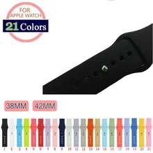 Мягкий силиконовый замена спортивный ремешок для наручных часов Apple Watch серии 1/2/3, 42 мм, 38 мм, браслет на запястье, ремешок для наручных часов iWatch, спортивные
