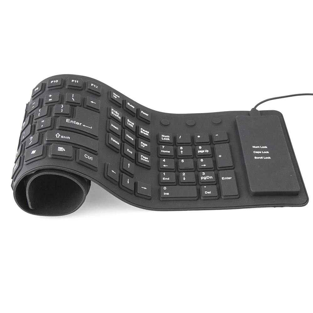 Портативная Складная мини-клавиатура, ультра-тонкая Проводная usb-клавиатура с 109 клавишами для ноутбука, ноутбука, ПК, настольного компьютера, мини-ПК, телевизора, офисные принадлежности