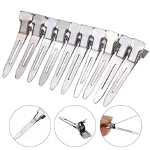 50 шт. Серебристые плоские металлические ультратонкие заколки для волос с утиным ртом, парикмахерские аксессуары для стрижки волос