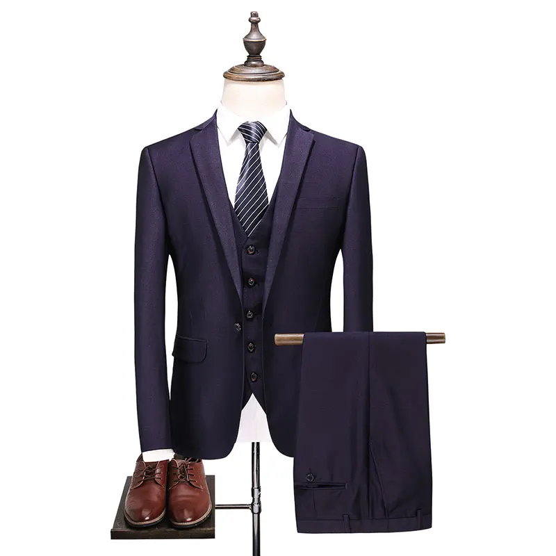 Top Quality Suit 2018 New Men's Fashion Wedding Dress Suit Three-piece Male Formal Business Casual Suits Top Quality Suit 2018 New Men's Fashion Wedding Dress Suit Three-piece Male Formal Business Casual Suits