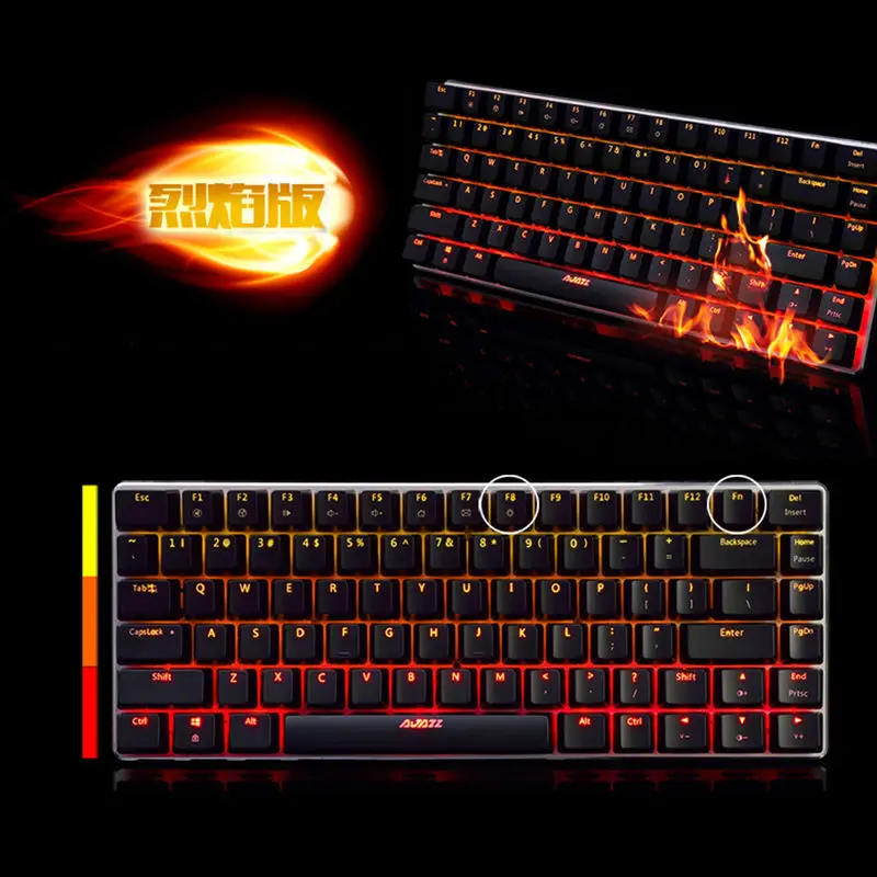 Новинка 2017 82 клавиши проводная AK33 RGB светодиодный ная подсветка Usb Мультимедийная