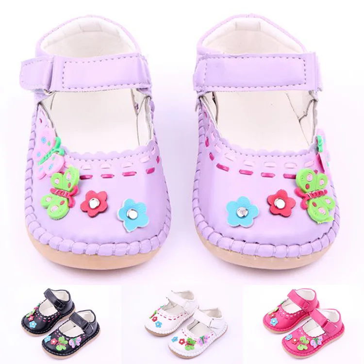 

Insole 12.5-14.5cm High Quality PU Leather Flower Baby Girl Princess Shoes Kid Shoes 1-3 Years