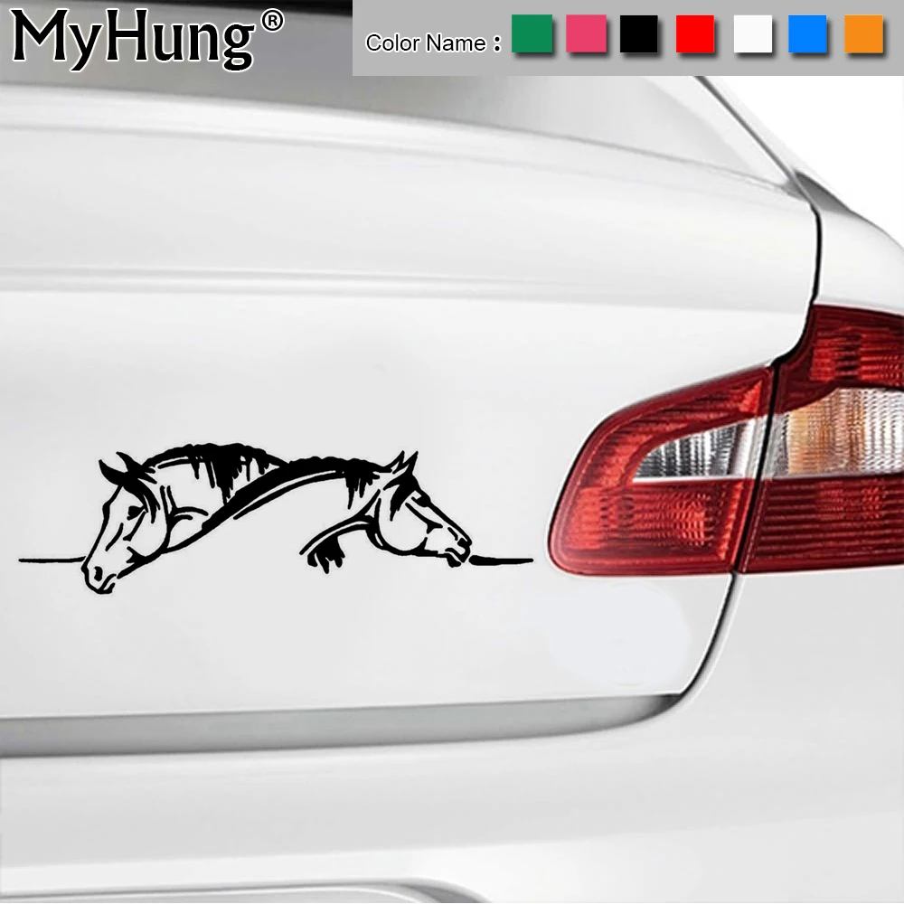 

26*7.5CM New Vinyl Creative Two Horses Graphical Windows Sticker Dirt Bike Motorcycle Car Body Stickers Car Decals Car Styling